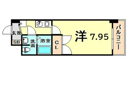 ONE ROOF FLAT NISHINOMIYA(1K/6階)の間取り写真