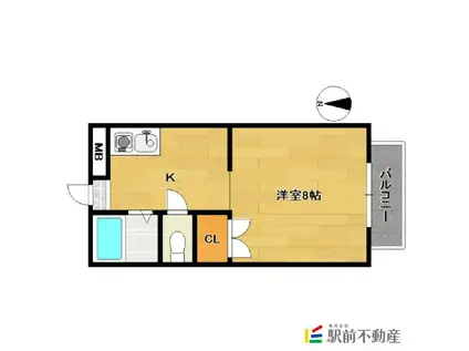 アルテジオ(1K/2階)の間取り写真