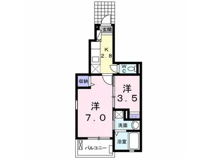 アヴェニール(2K/1階)の間取り写真