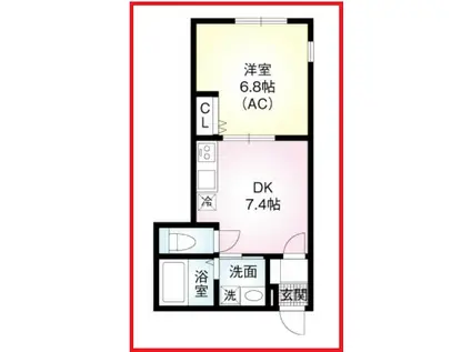 スクエア2(1DK/3階)の間取り写真