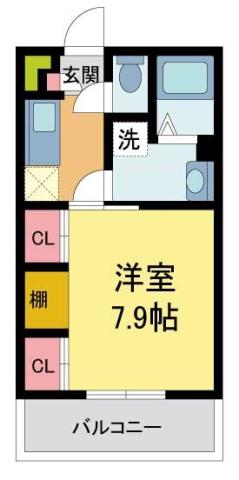 リブリ門戸厄神(1K/1階)の間取り写真