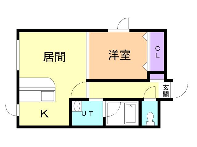 クリエートハウス弥生(1LDK/2階)の間取り写真