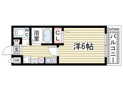 セレブコート(1K/7階)の間取り写真