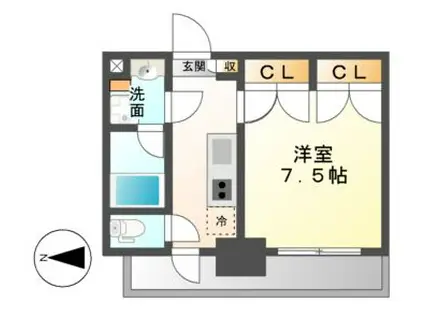 メイプルコート本山(1K/2階)の間取り写真