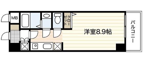 AXIS大塚西(ワンルーム/6階)の間取り写真