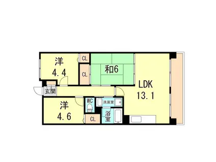 アプリーレ垂水(3LDK/3階)の間取り写真