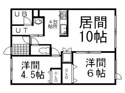 ひまわり(2LDK/2階)の間取り写真