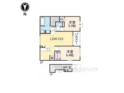 ファミーユタチバナ(2LDK/2階)の間取り写真