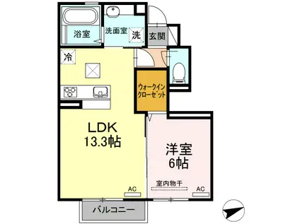 D-ROOM老松(1LDK/1階)の間取り写真