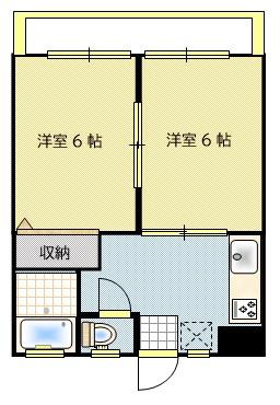 ドミール静(2DK/3階)の間取り写真