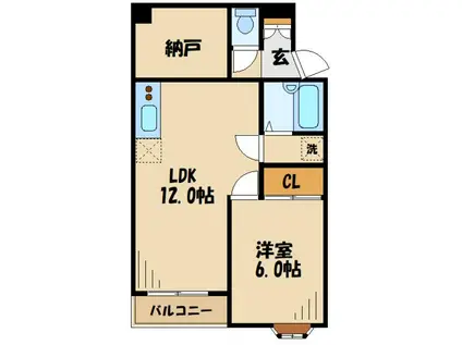 ペディメント・(1SLDK/3階)の間取り写真