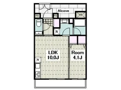 イニシア新川崎(1LDK/2階)の間取り写真