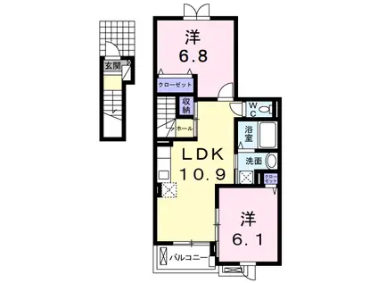 サンモール I(2LDK/2階)の間取り写真