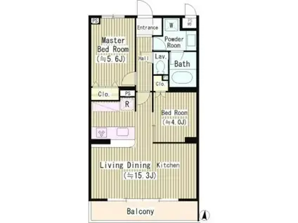 フェアフォレスト540(2LDK/1階)の間取り写真