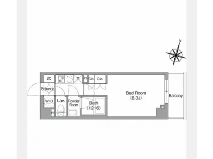 コンフォリア・リヴ南六郷(1K/5階)の間取り写真