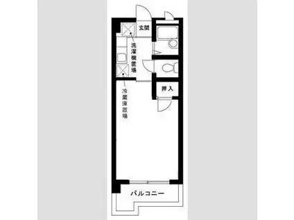 白い天守閣(1K/4階)の間取り写真