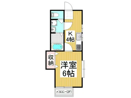 コーポ原山(1K/2階)の間取り写真
