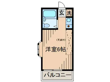 サンピア白楽(ワンルーム/2階)の間取り写真