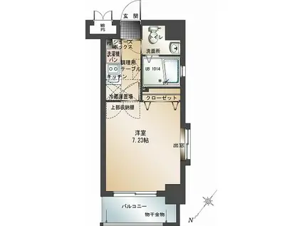 エンクレスト六本松(1K/6階)の間取り写真