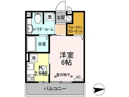 グランモア柳川AB(1K/1階)の間取り写真