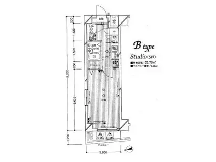 パークウェル白金高輪(1K/5階)の間取り写真