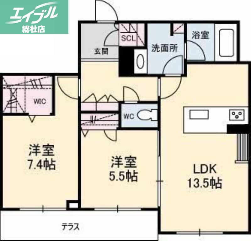 シャーメゾンステージ大島(2LDK/1階)の間取り写真
