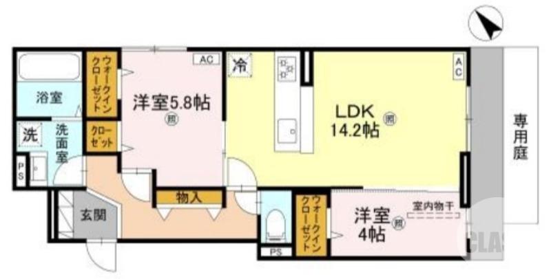 ディーレガシー中百舌鳥(2LDK/1階)の間取り写真