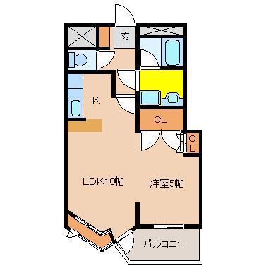 メダリストIII(1LDK/4階)の間取り写真