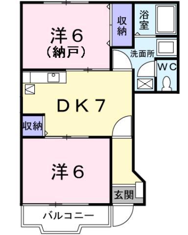 プリムローズ(1SDK/1階)の間取り写真