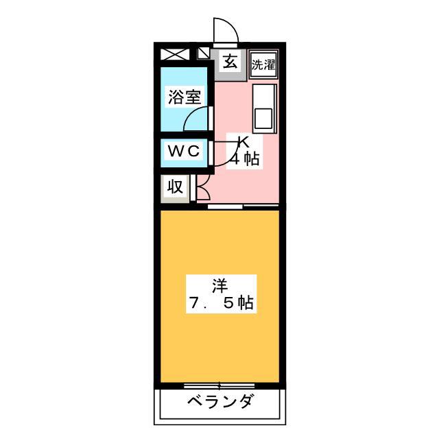 OKマンション(1K/2階)の間取り写真