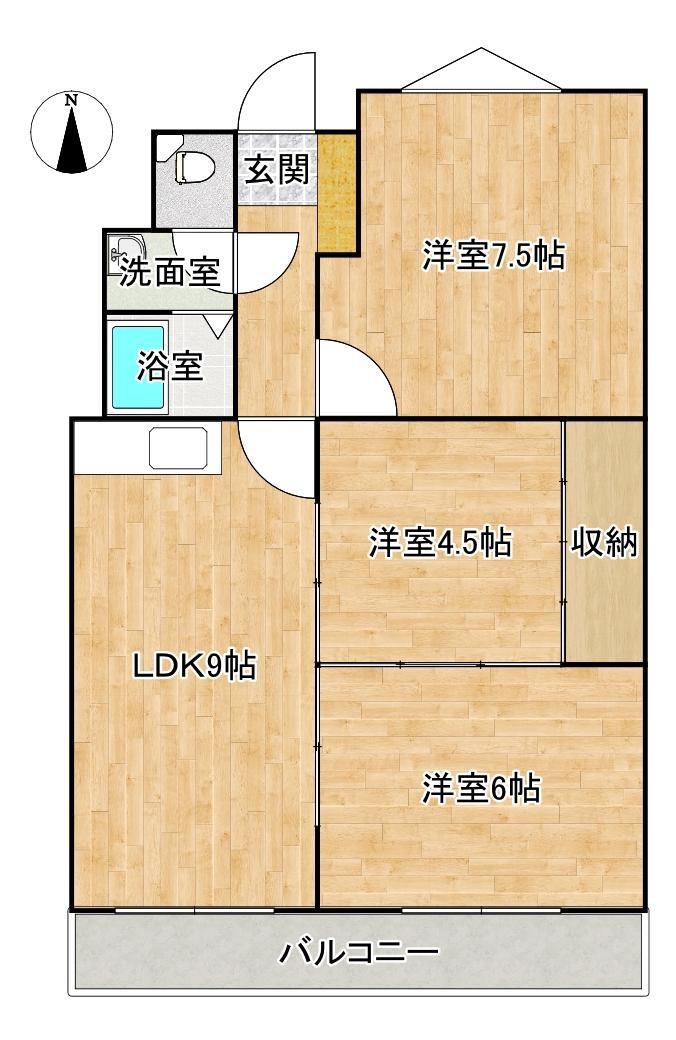 エルコンフォール(2LDK/2階)の間取り写真