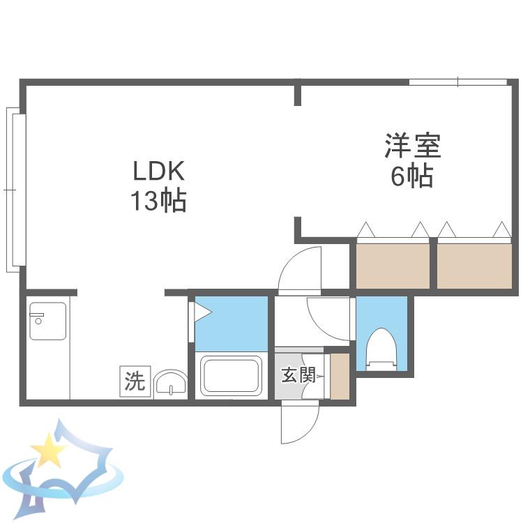 NOGALESIII(1LDK/3階)の間取り写真