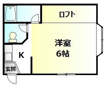 コーポ星野(ワンルーム/1階)の間取り写真