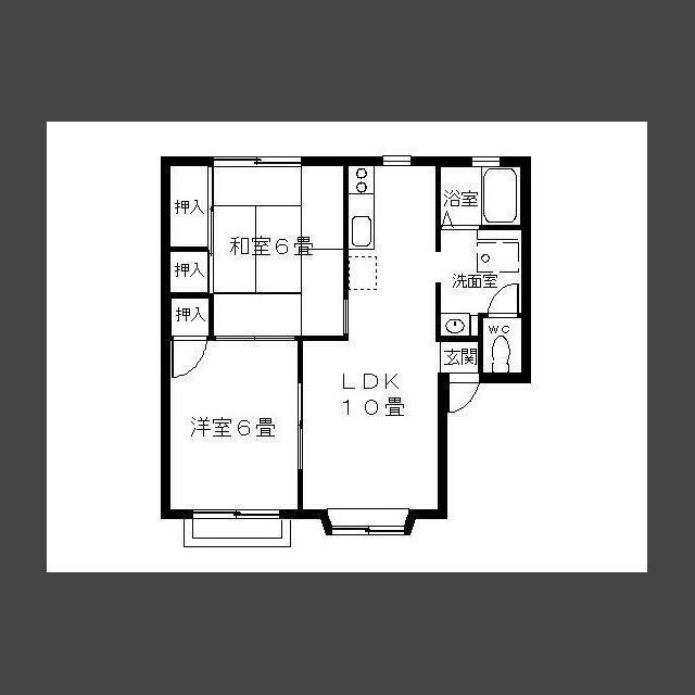 鳳ハイツ(2LDK/2階)の間取り写真