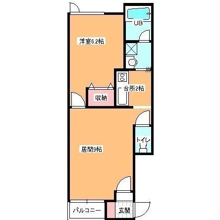 リヴェール松陰(1LDK/1階)の間取り写真