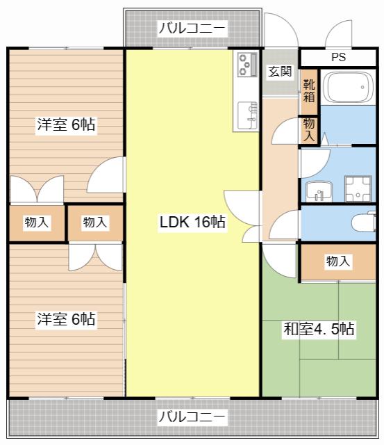 バローゼ12(3LDK/1階)の間取り写真