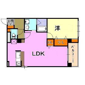 ワコーレアルテ上筒井(1LDK/2階)の間取り写真