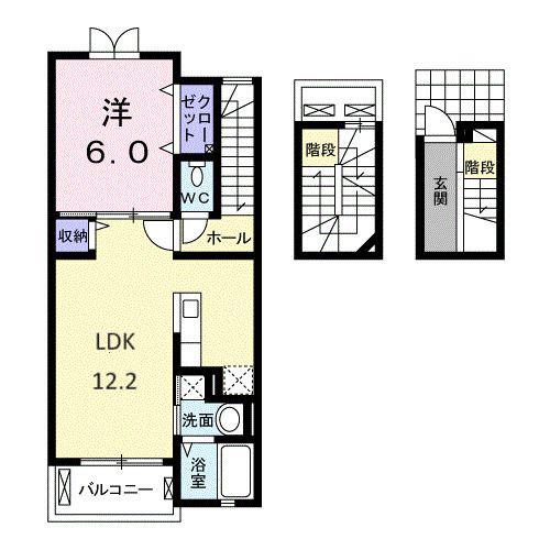 メゾンド・エクセレンスIII(1LDK/3階)の間取り写真