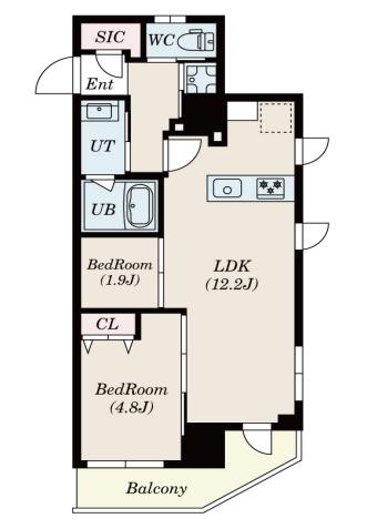 S-RESIDENCE瑞江(2LDK/6階)の間取り写真
