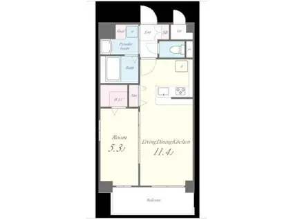 サンビーム三萩野駅前(1LDK/4階)の間取り写真