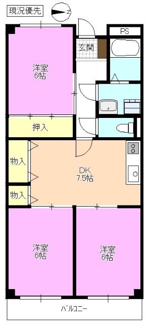 リンピア2000寿(3DK/2階)の間取り写真