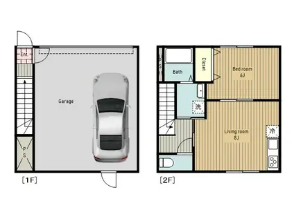 ロイヤルガレージ町田(1DK/1階)の間取り写真