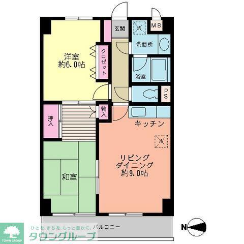 ヒル・イーストS.S(2LDK/2階)の間取り写真