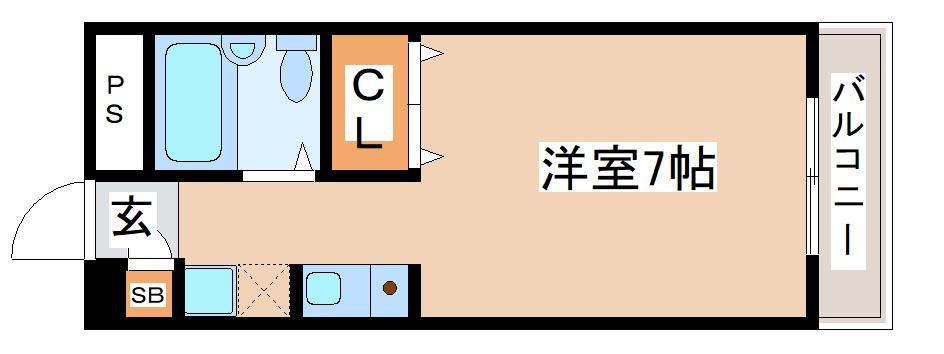 ヒルバレー妙法寺駅前(1K/4階)の間取り写真