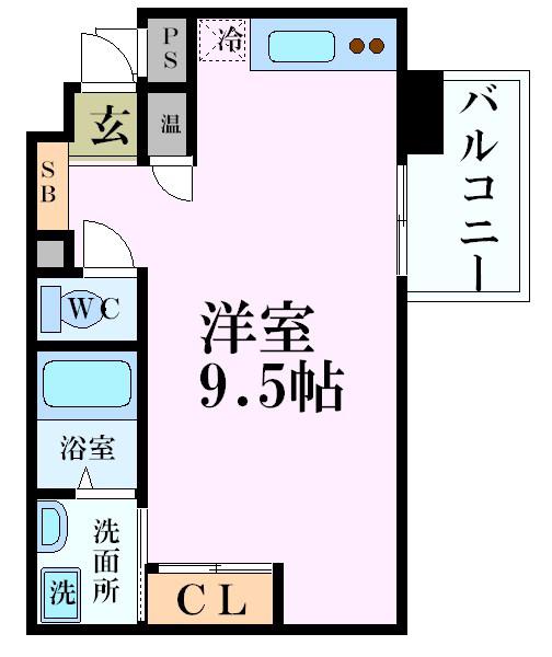 ラ・ベリーザ南今宿(ワンルーム/2階)の間取り写真