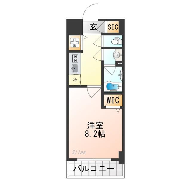 ベラジオ雅び京都西院(1K/2階)の間取り写真