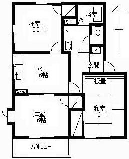 ファインKTK C棟(3DK/2階)の間取り写真