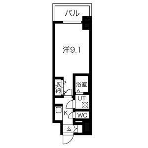 ファステート葵桜通リブレ(1K/3階)の間取り写真