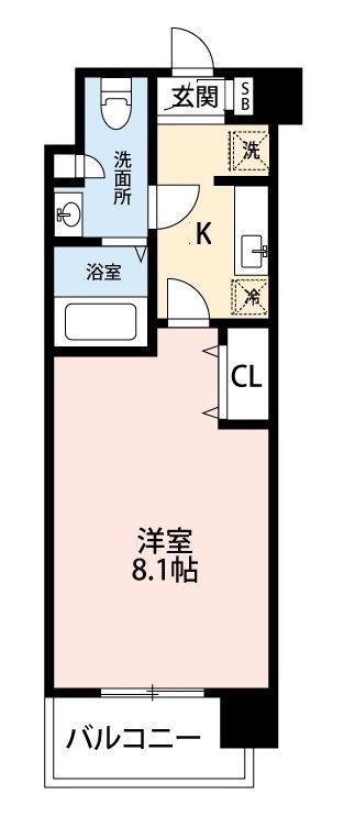 シティコート所沢(1K/4階)の間取り写真