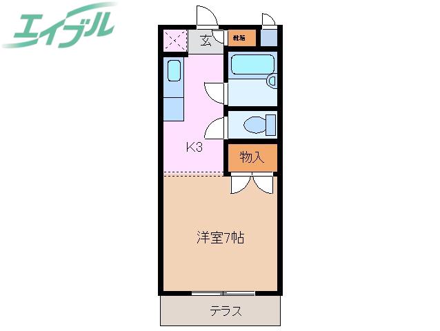 ルミエール塩浜(1K/1階)の間取り写真